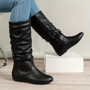 Slouch Mid-Calf Flat Boots