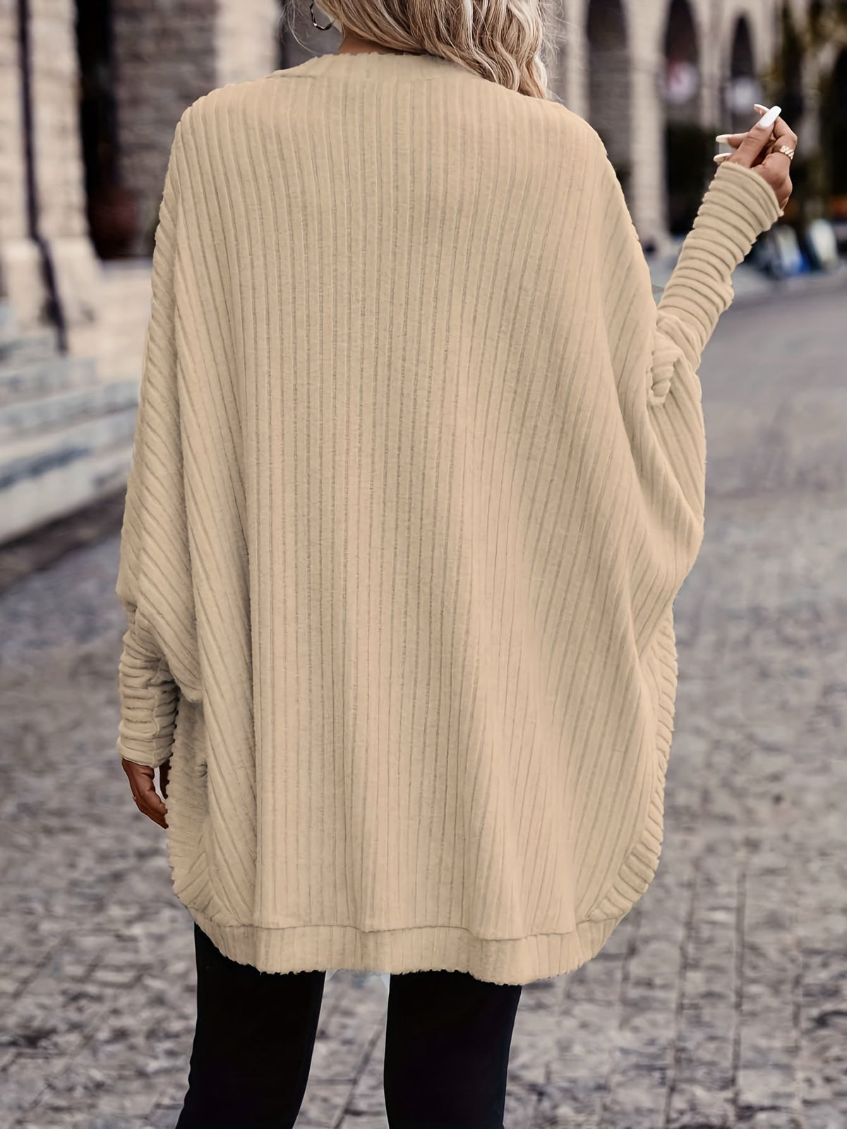 Relaxed Open-Front Cardigan
