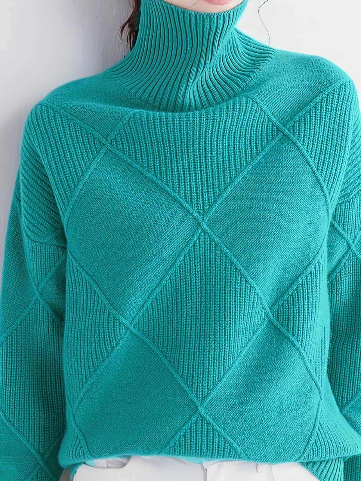 Textured Turtleneck Sweater