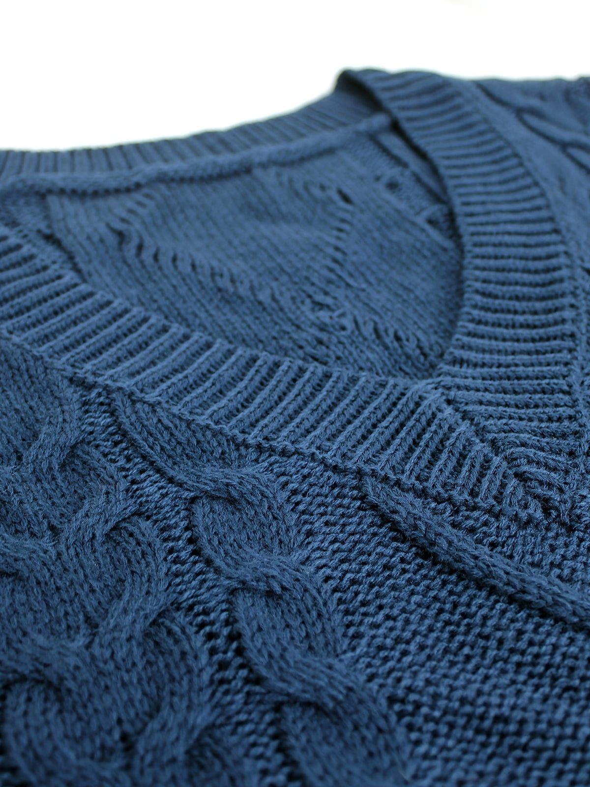 Cable-Knit V-Neck Sweater Vest