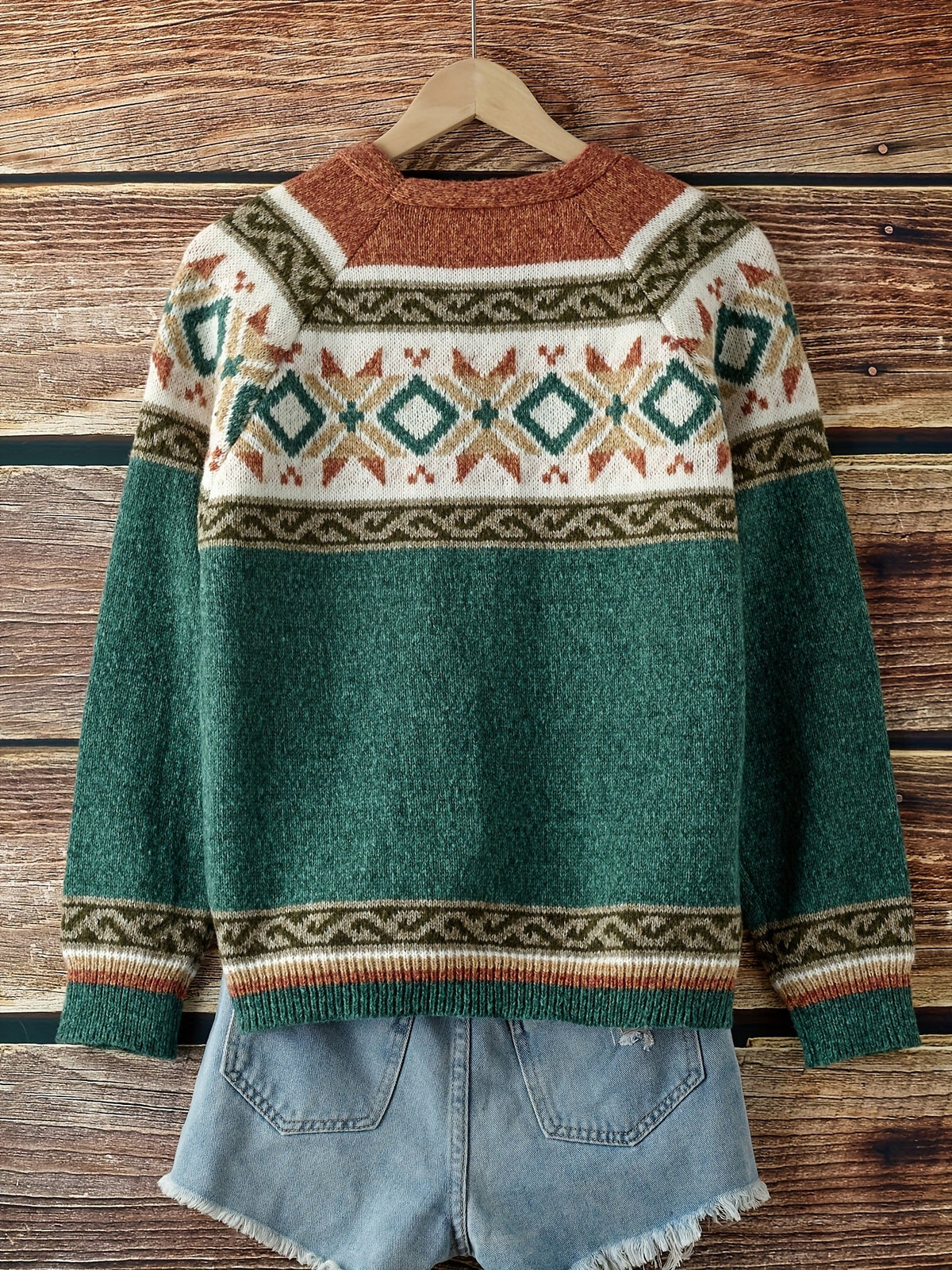 Patterned Button-Front Cardigan