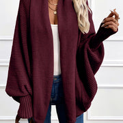 Draped Shawl-Collar Cardigan