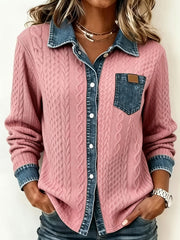 Textured Contrast Cardigan