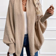 Draped Shawl-Collar Cardigan
