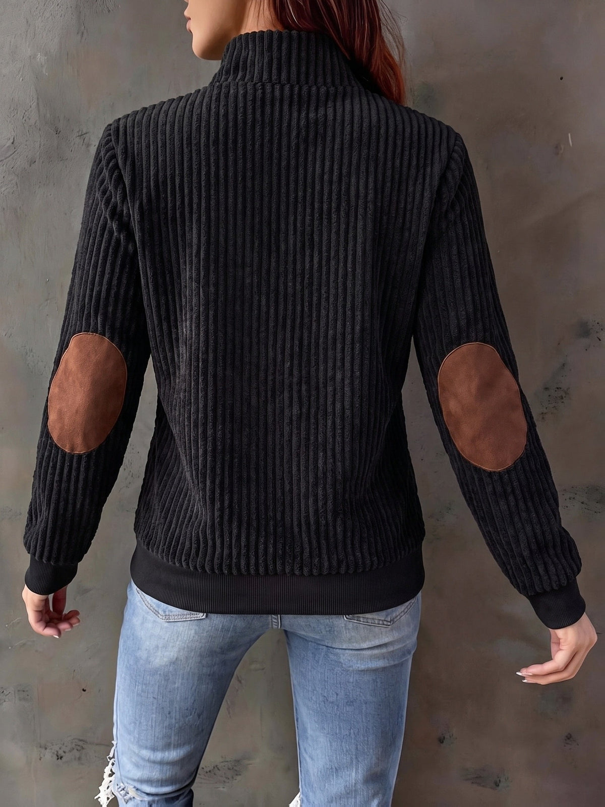Half-Zip Ribbed Pullover