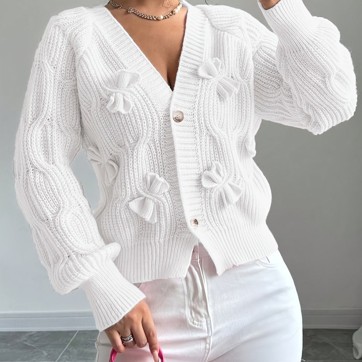 Bow-Detail Cardigan