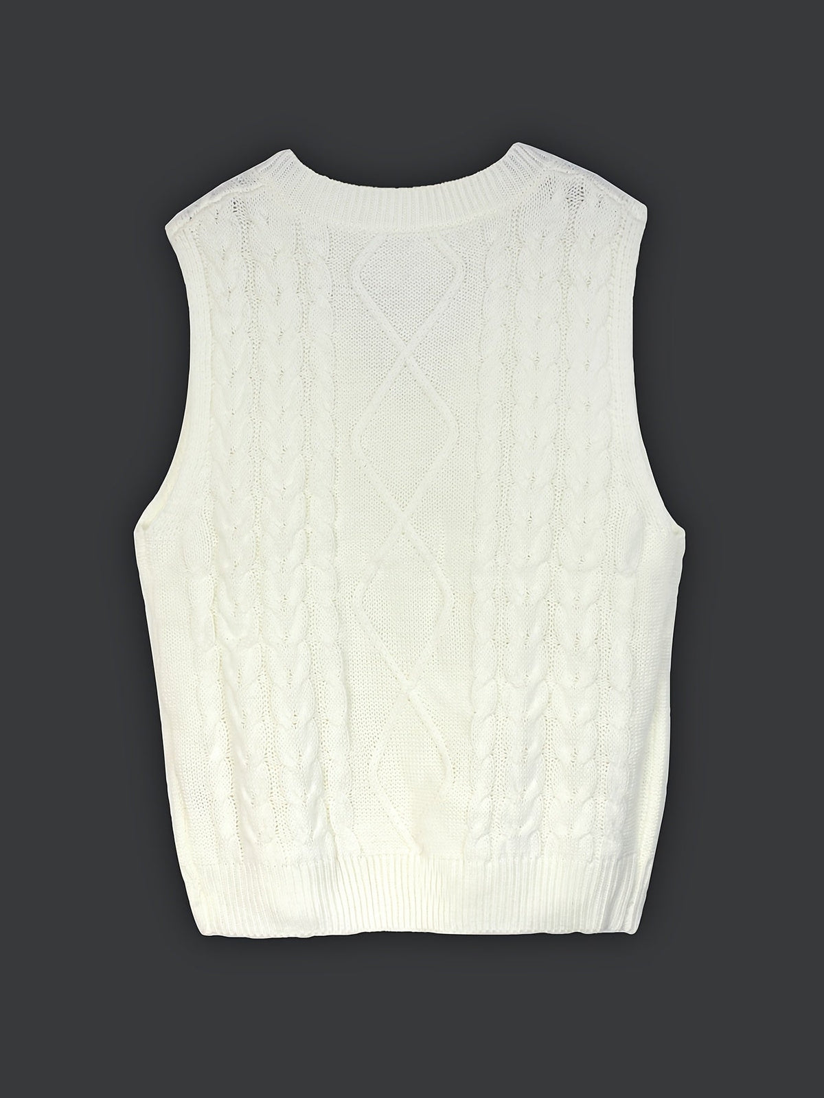 Cable-Knit V-Neck Sweater Vest