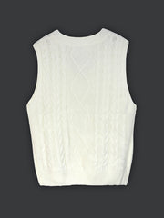 Cable-Knit V-Neck Sweater Vest
