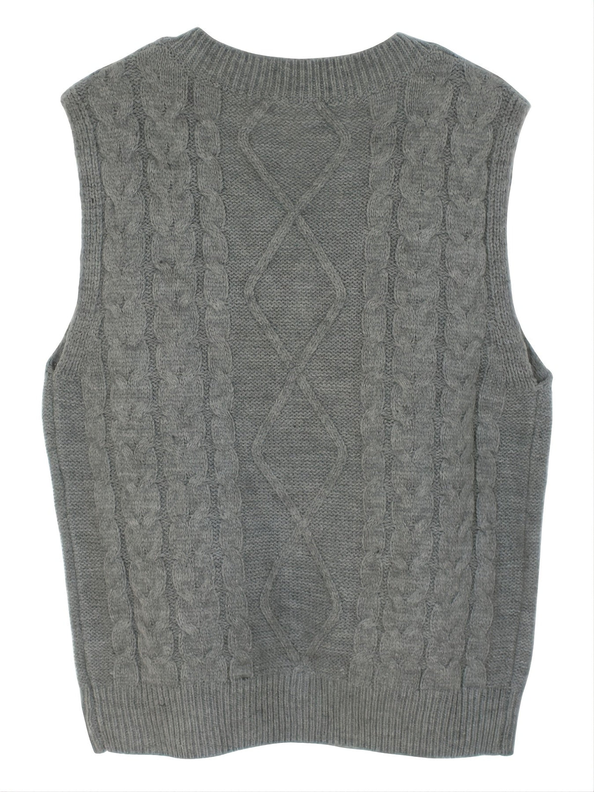 Cable-Knit V-Neck Sweater Vest