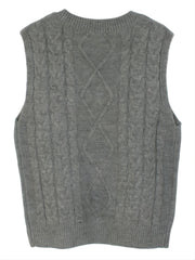 Cable-Knit V-Neck Sweater Vest