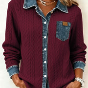 Textured Contrast Cardigan