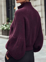 Cropped Zip-Up Cardigan
