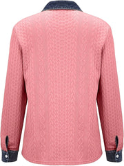 Textured Contrast Cardigan