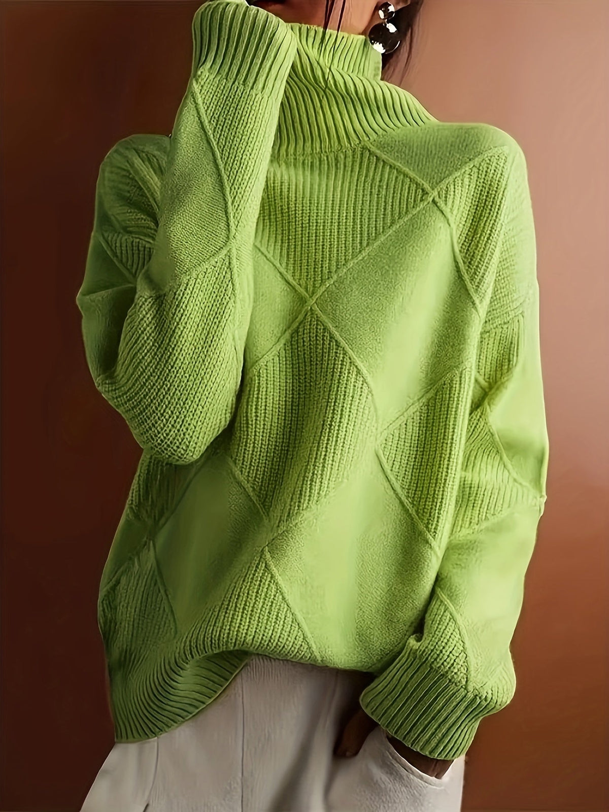 Textured Turtleneck Sweater