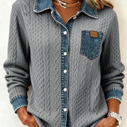 Textured Contrast Cardigan