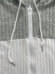 Textured Hooded Zip Jacket