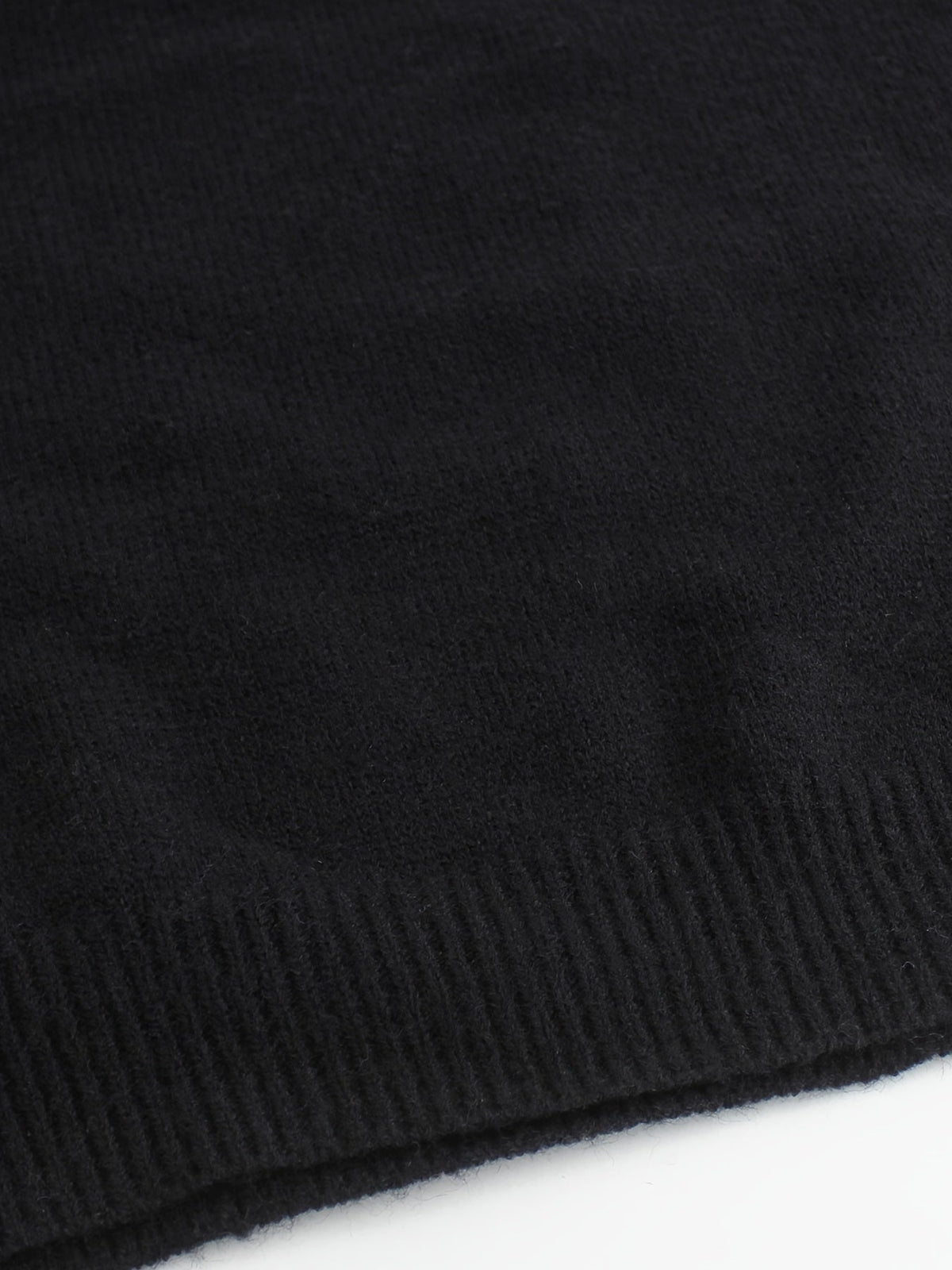 Ribbed Striped-Sleeve Sweater