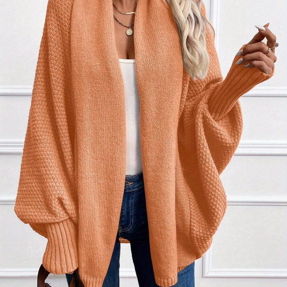 Draped Shawl-Collar Cardigan