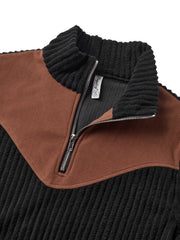 Half-Zip Ribbed Pullover