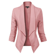 Draped Open-Front Blazer