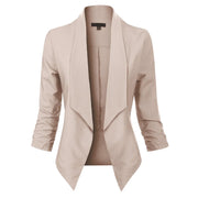 Draped Open-Front Blazer
