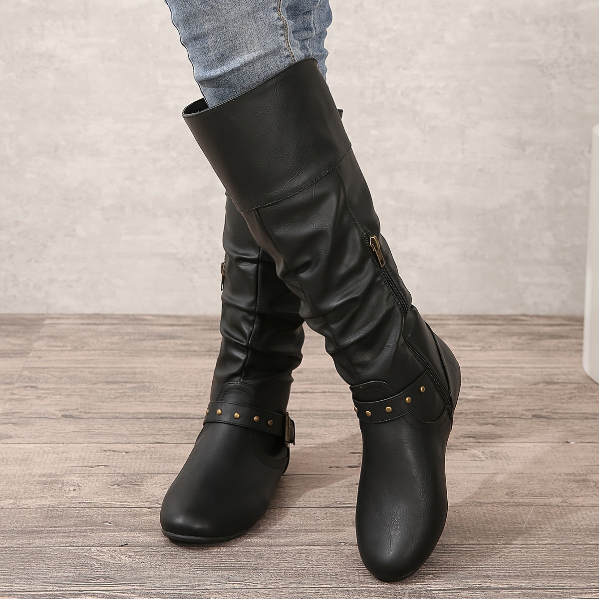 Slouch Buckle Tall Boots