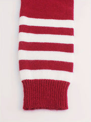Ribbed Striped-Sleeve Sweater