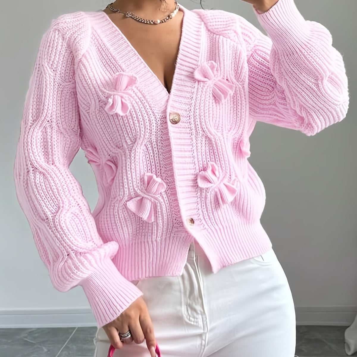 Bow-Detail Cardigan