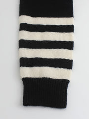 Ribbed Striped-Sleeve Sweater