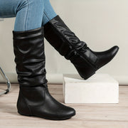 Slouch Mid-Calf Flat Boots