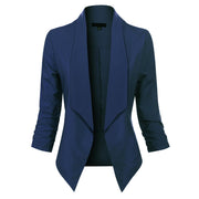Draped Open-Front Blazer