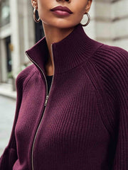 Cropped Zip-Up Cardigan