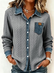 Textured Contrast Cardigan