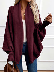 Draped Shawl-Collar Cardigan