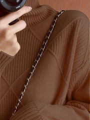 Textured Turtleneck Sweater