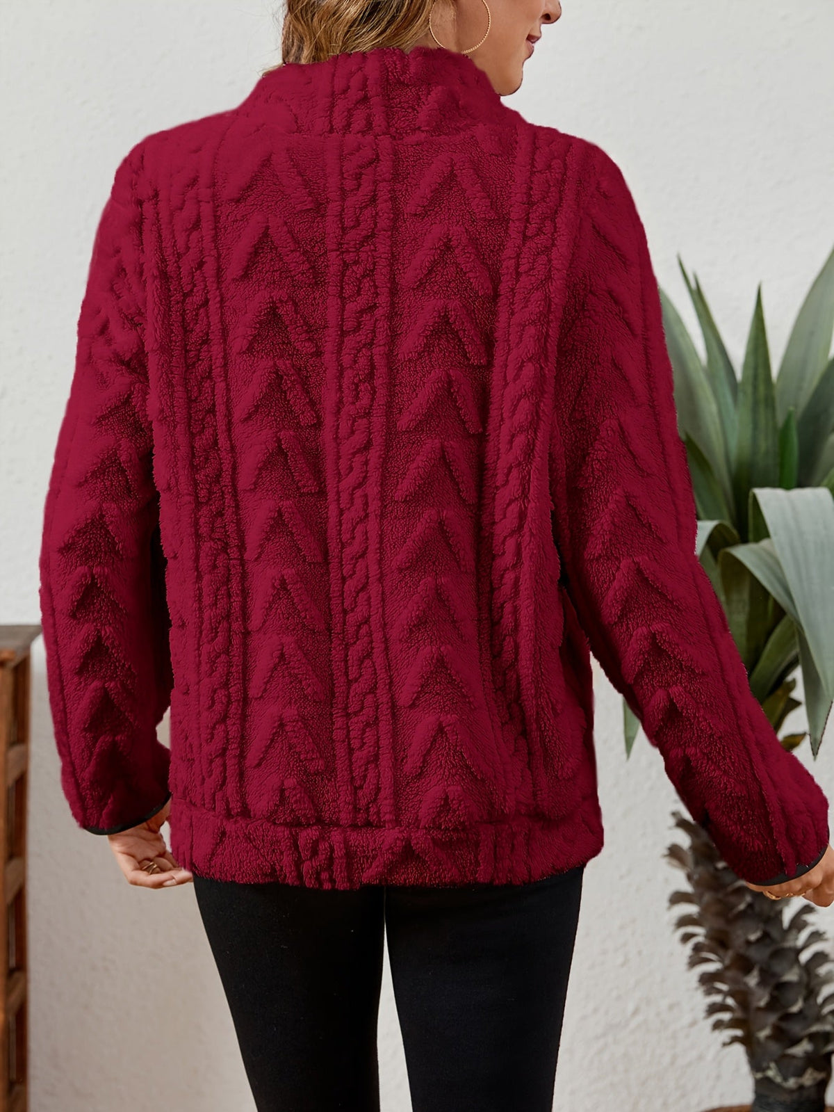 Textured Half-Zip Pullover