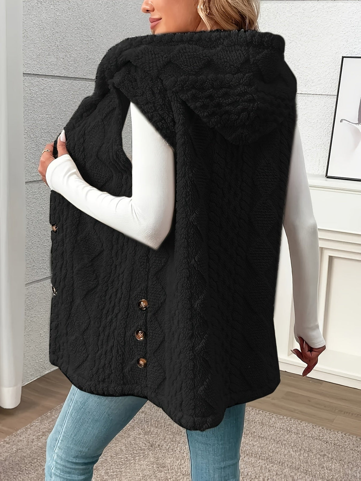 Textured Hooded Gilet