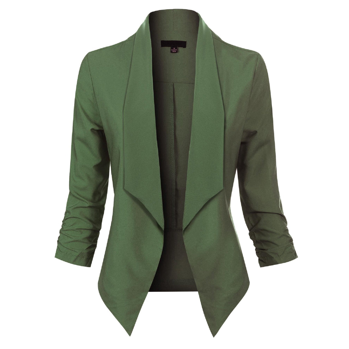Draped Open-Front Blazer
