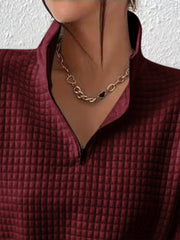 Textured Quarter-Zip Pullover