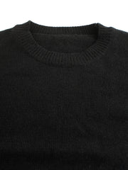 Ribbed Striped-Sleeve Sweater