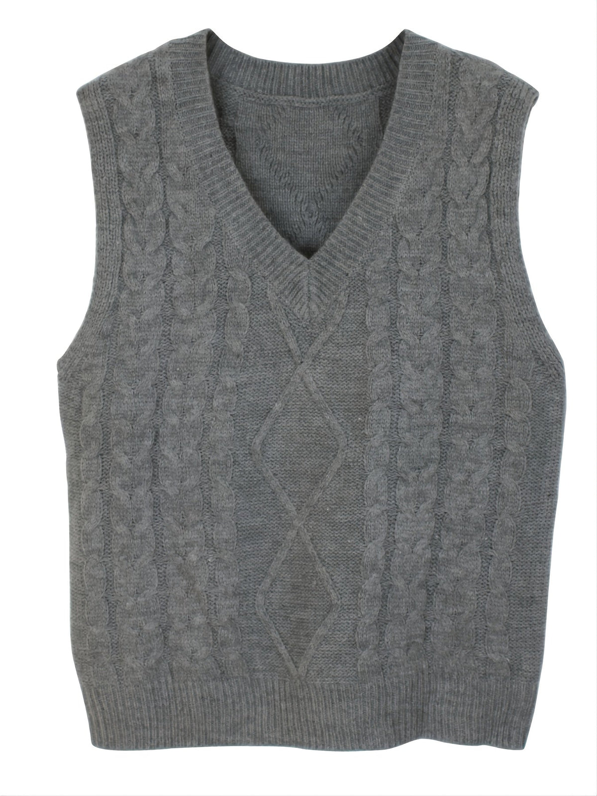 Cable-Knit V-Neck Sweater Vest