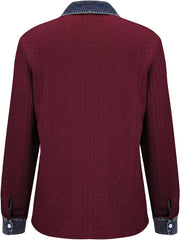 Textured Contrast Cardigan