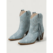 Western Tassel Ankle Boots