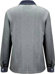 Textured Contrast Cardigan