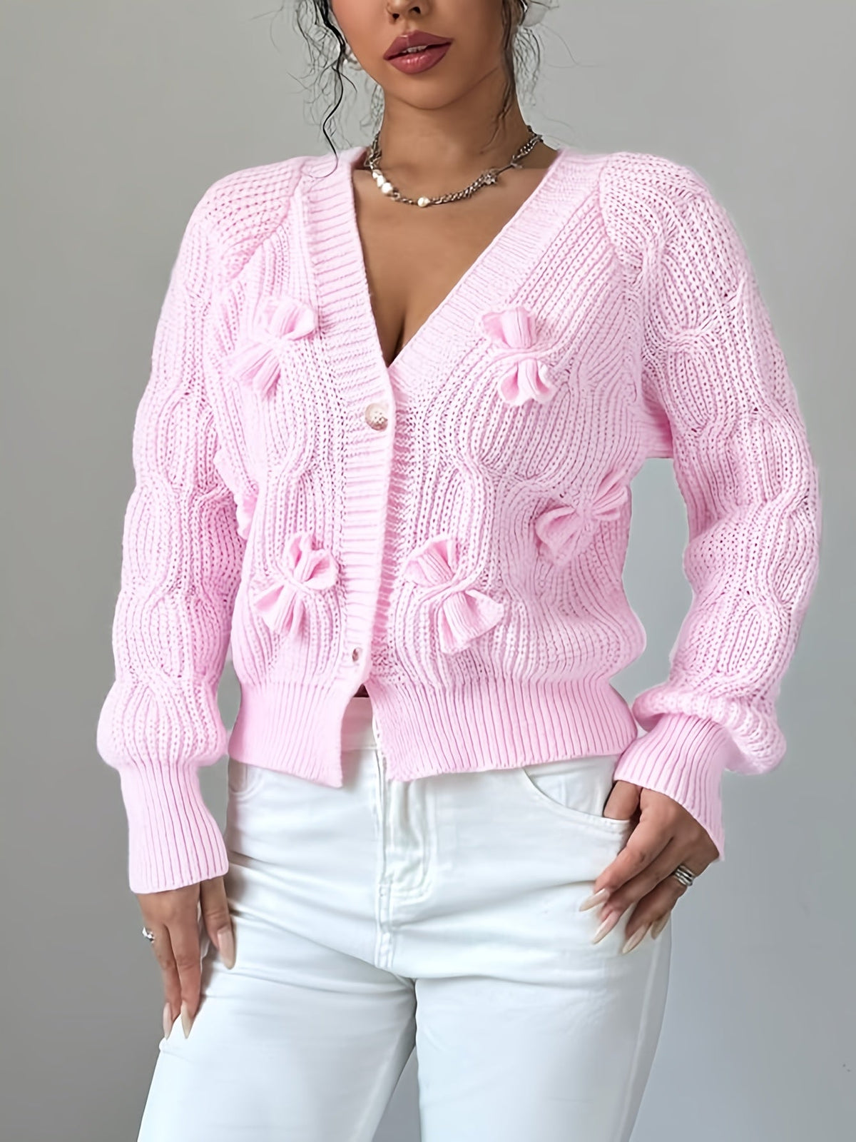 Bow-Detail Cardigan
