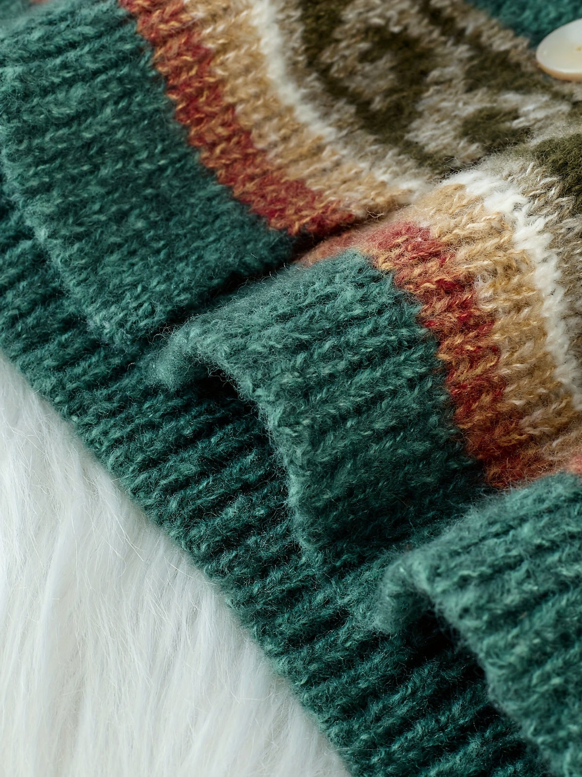 Patterned Button-Front Cardigan