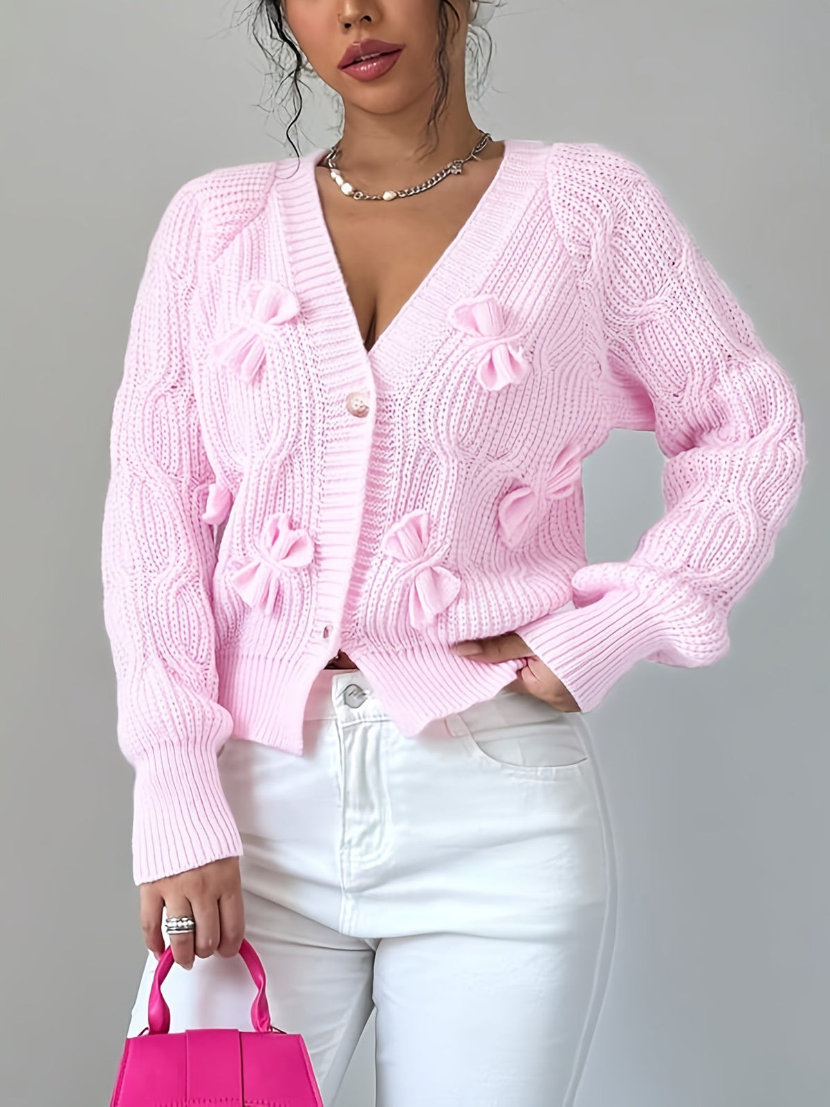 Bow-Detail Cardigan