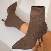 Pointed-Toe Heeled Ankle Boots