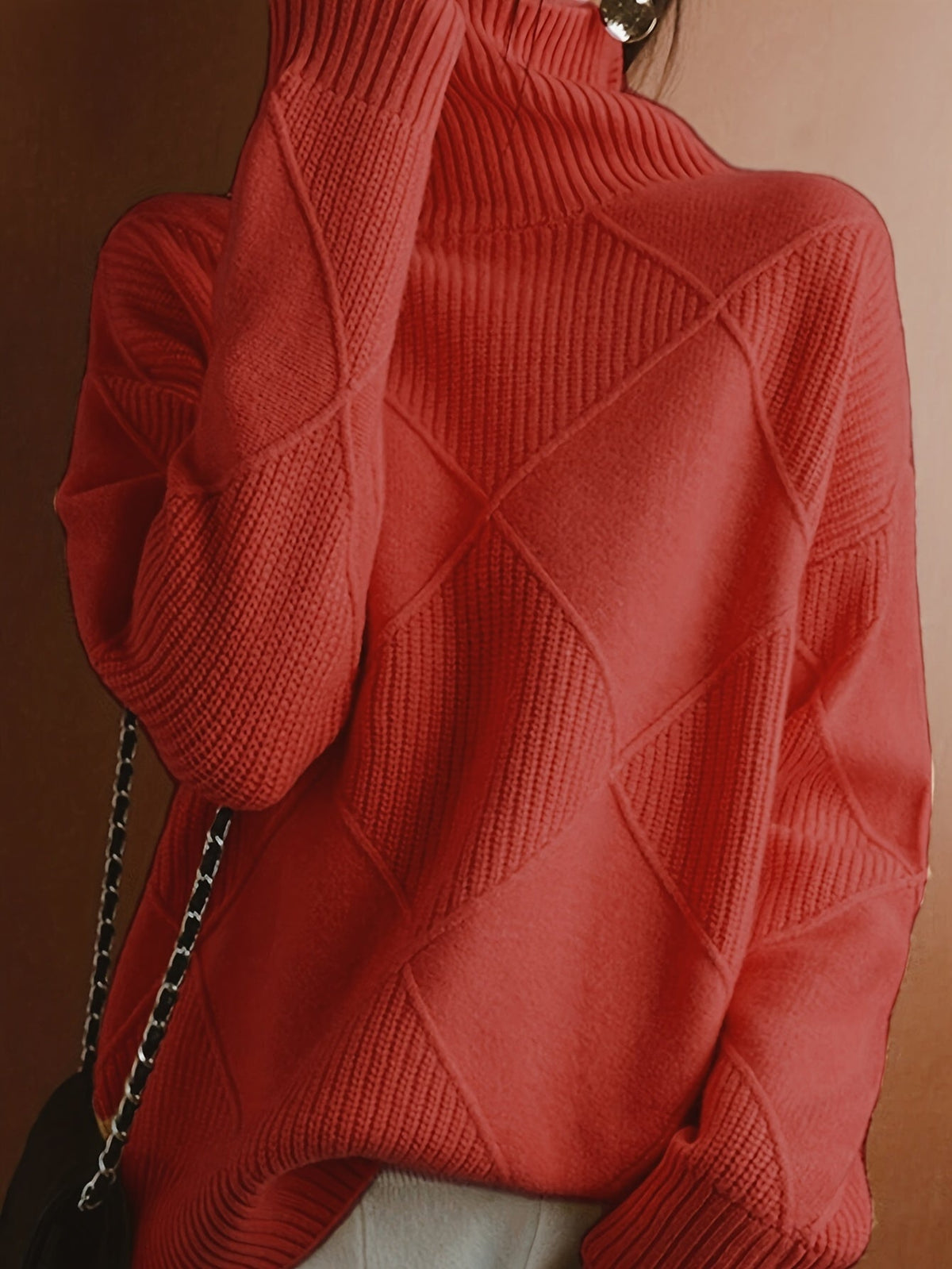 Textured Turtleneck Sweater