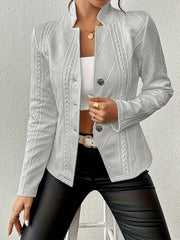 Textured Waist-Detail Jacket